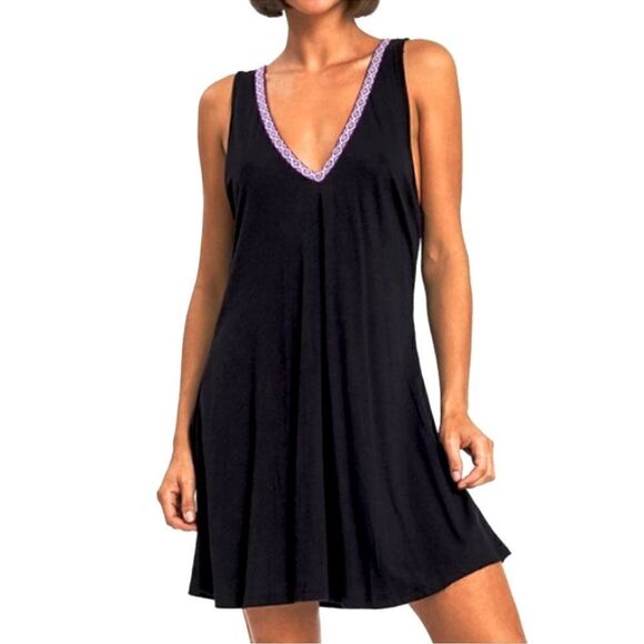 Pitusa V Neck Low Back Pom Pom Cover Up Beach Dress O/S - Picture 2 of 6